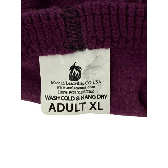 Melanzana Purple Grid Fleece Beanie Hat Adult XL - Picture 6 of 6